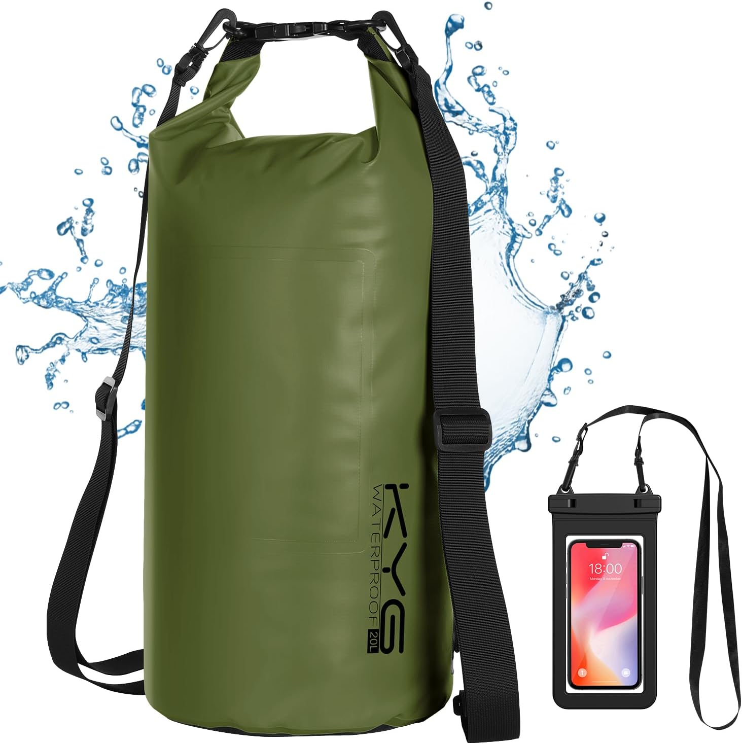 KYG Waterproof Dry Bags,5L/10L/20L for Kayaking/Boating/Canoeing/Fishing/Rafting...