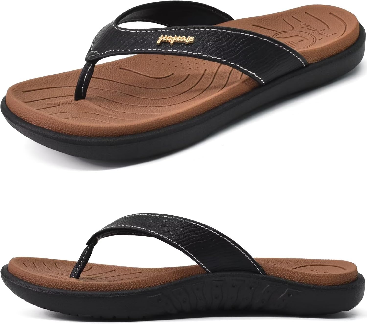 jiajiale Womens Fashion Orthotic Flip Flops Ladies Lightweight Comfortable Thick...