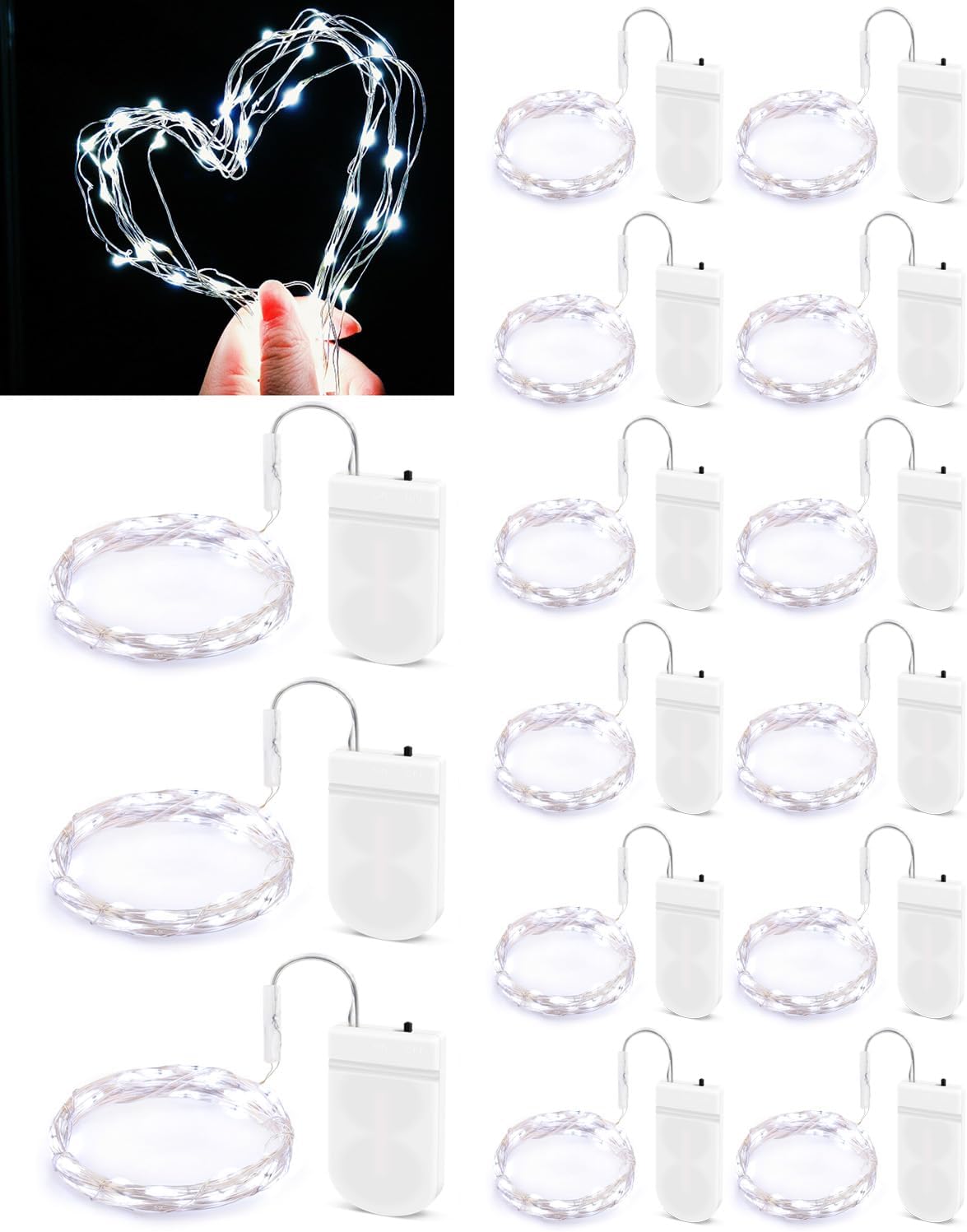 ERKOON LED String Light 15pcs Fairy Lights Battery Operated Battery Fairy Lights...