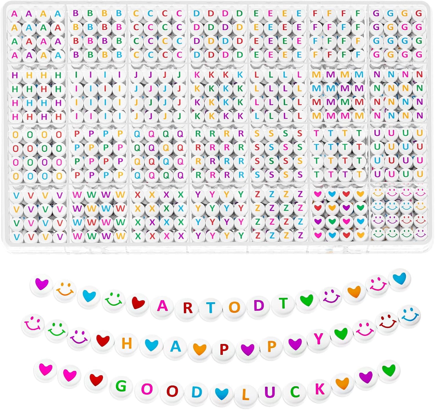 ARTDOT 1400 Pcs Organized Letter Beads Bracelet Making Kits for Girls, 28 Styles...