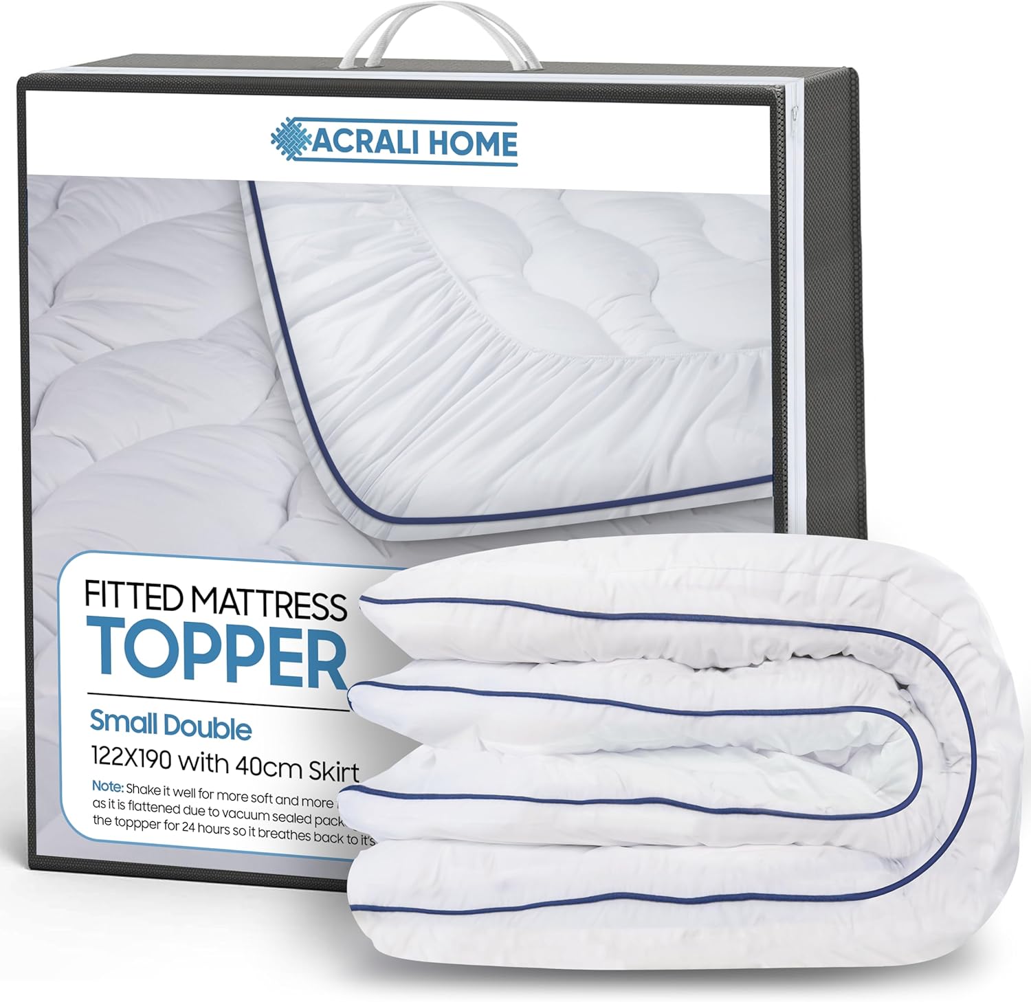 Acrali Home Quilted Fitted Small Double Mattress Topper, Deep Pocket 4ft Mattres...