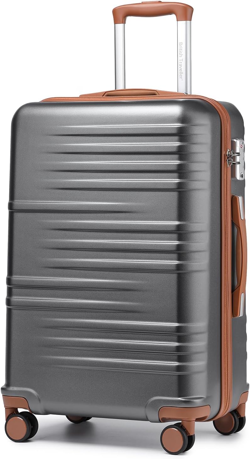 British Traveller 28" Large Suitcase, Special Check-in Hold Luggage with Lightwe...