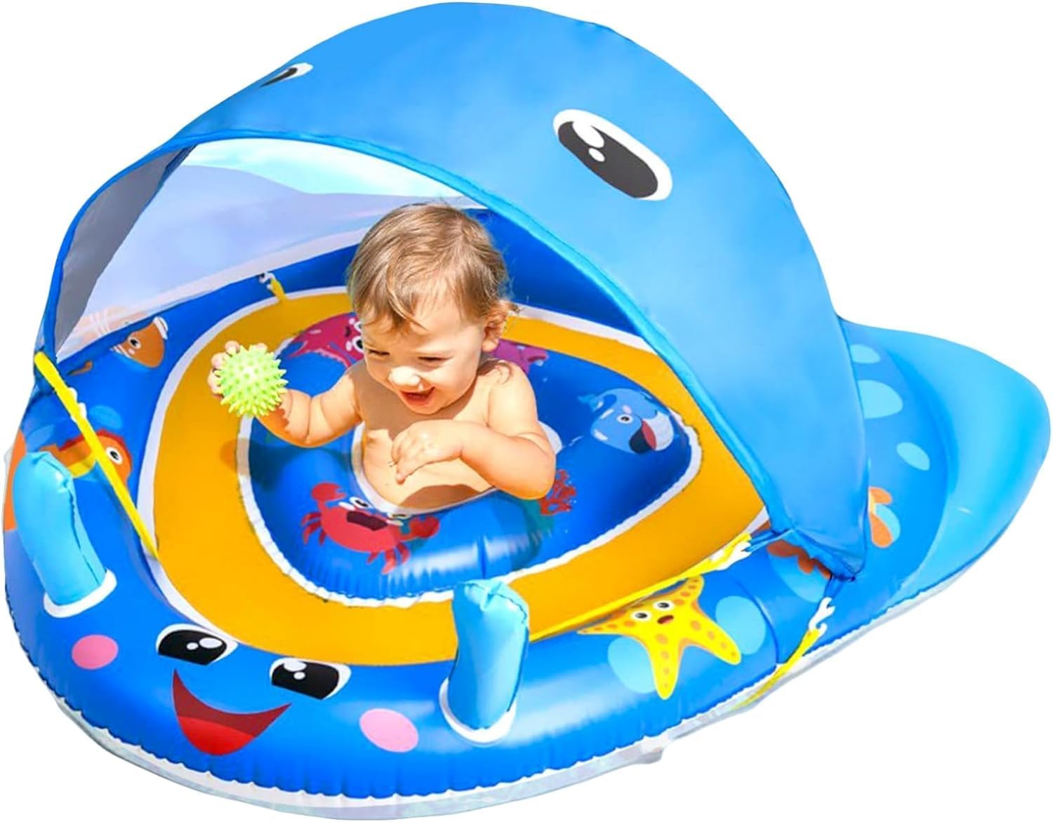 Baby Pool Float with Canopy Baby Float 6-24 Months Baby Swimming Float for Pool...