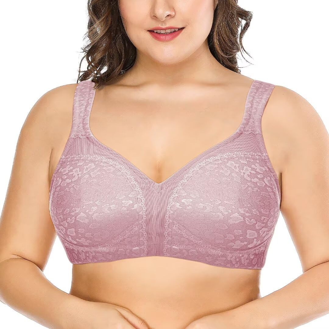Deyllo Women's Bra, High-Quality Full Coverage Plus Size Comfort Minimizer Bra,...
