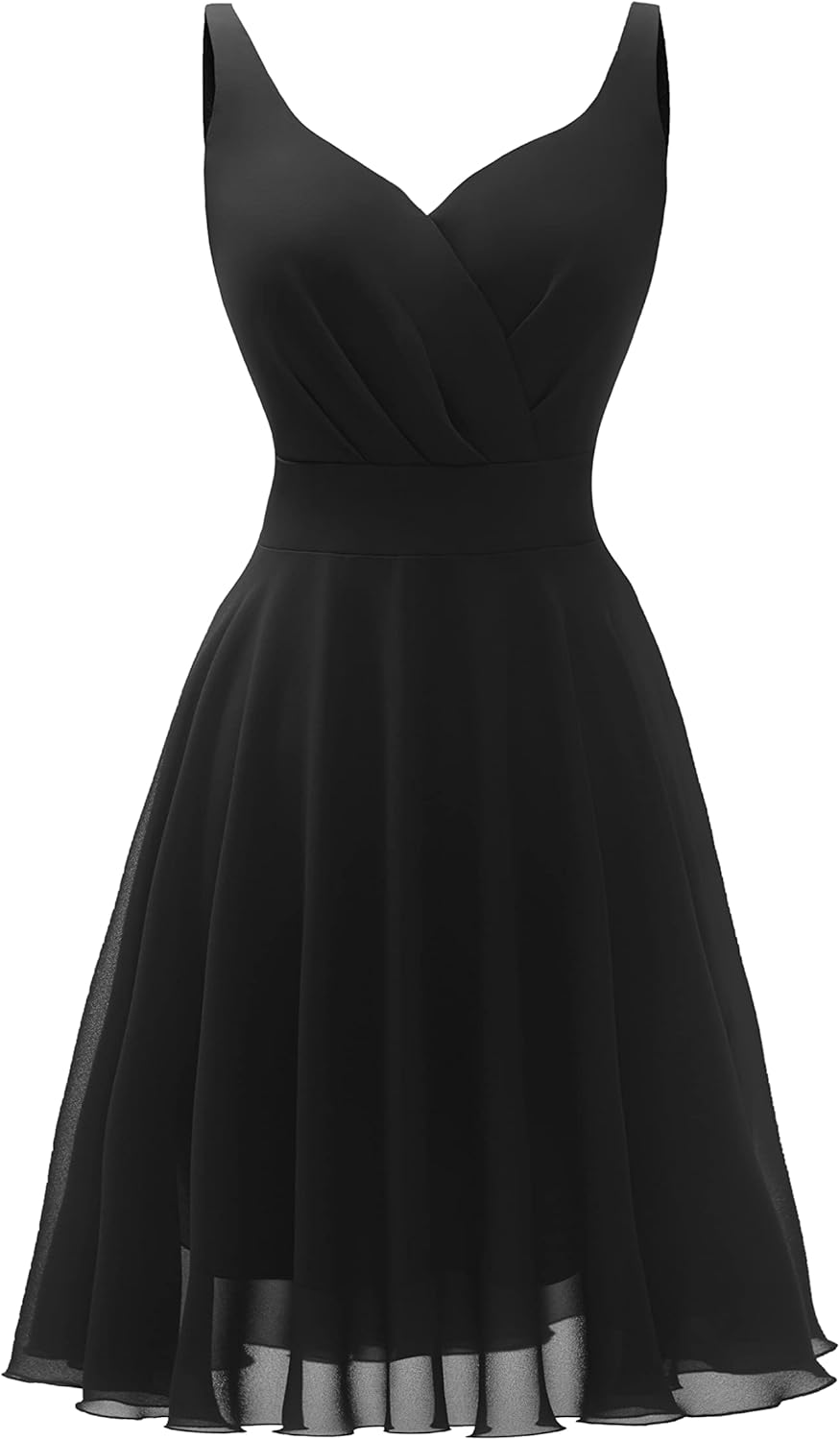 Dressever Summer Cocktail Dress V-Neck Adjustable Spaghetti Strap Chiffon Sundre...