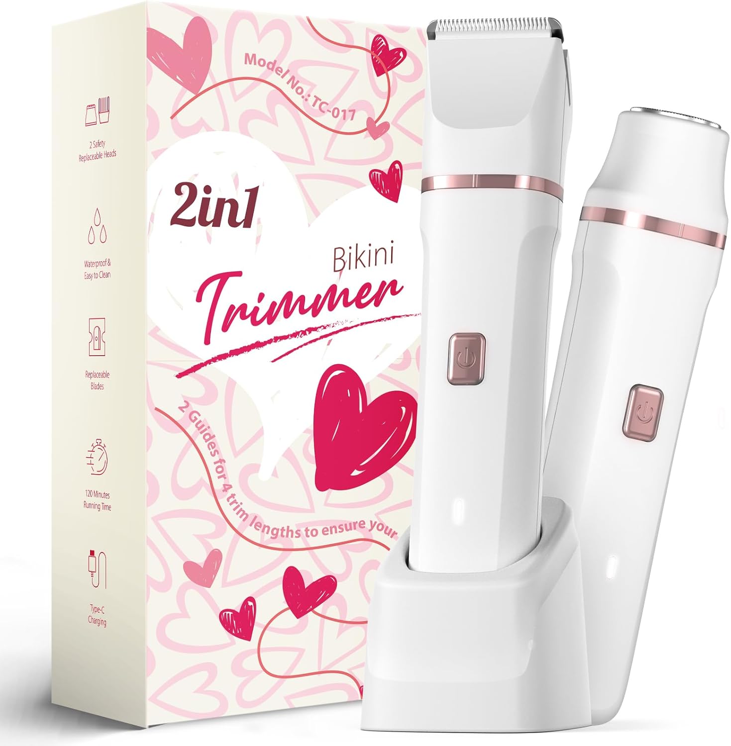 Pubic Hair Trimmer for Women - Electric Razors for Women's Body Groomer, Replace...