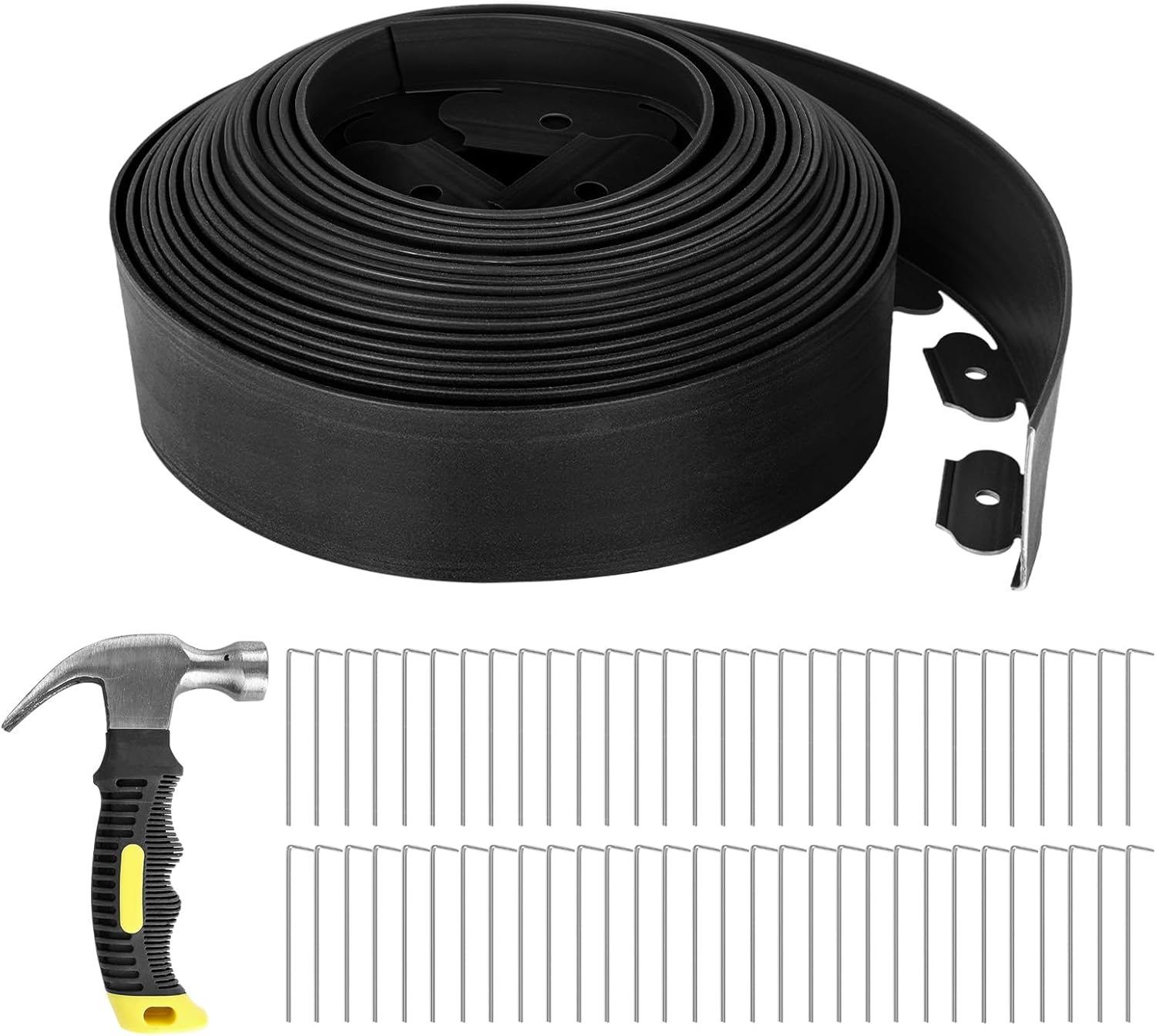GROWNEER 4 in Tall, 66FT No-Dig Landscape Edging, Rubberific Landscape Edging Ga...