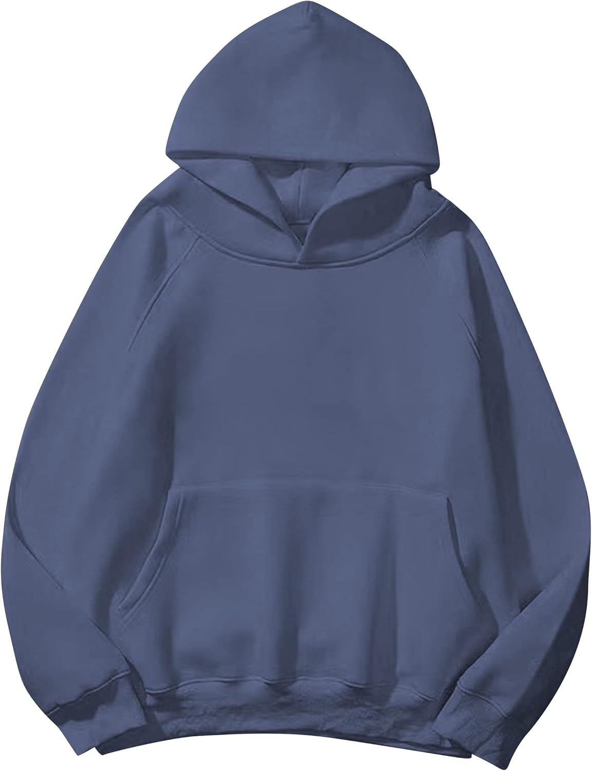 Lauweion Women Solid Basic Fleece Letter Loose Hoodie Sweatshirt Long Sleeve Kan...