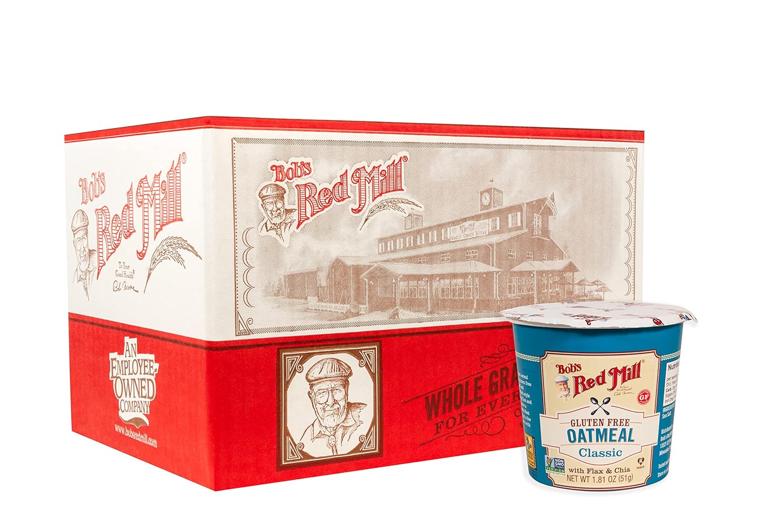 Bob's Red Mill GF Oatmeal Cup, Special Gluten Free Oatmeal in Classic 1.81 Ounce...