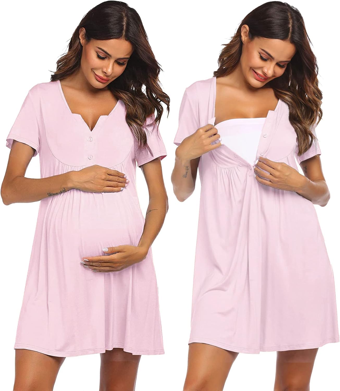 Ekouaer Labor and Delivery Gown, Special Nursing Nightgown, Innovative Maternity...