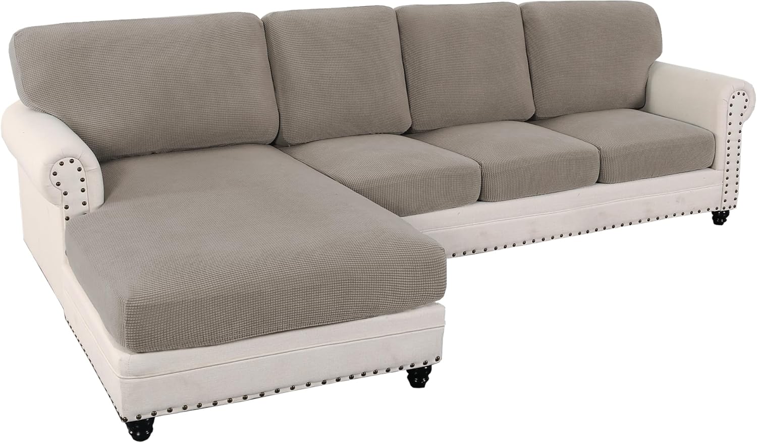 H.VERSAILTEX 2024 New Sectional Couch Covers 8 Pieces Stretch Sofa Covers for Se...