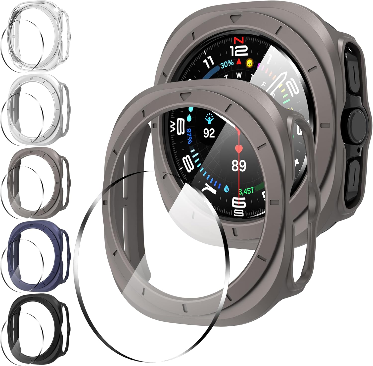 Diruite 5+5 Pack for Samsung Galaxy Watch Ultra 47mm Case+Screen Protector,Scrat...