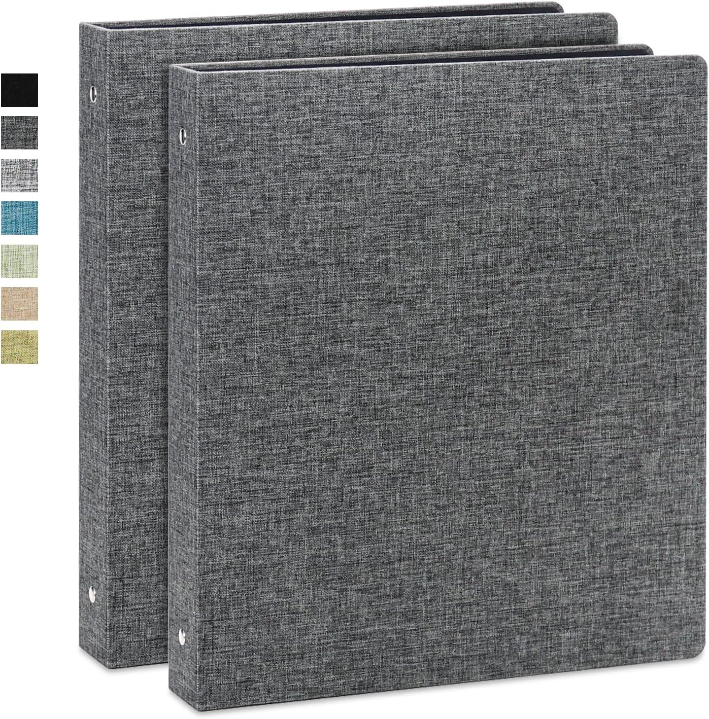 Vienrose 3 Ring Binder 1 inch Round Rings Durable Binder with Linen Cover Holds...