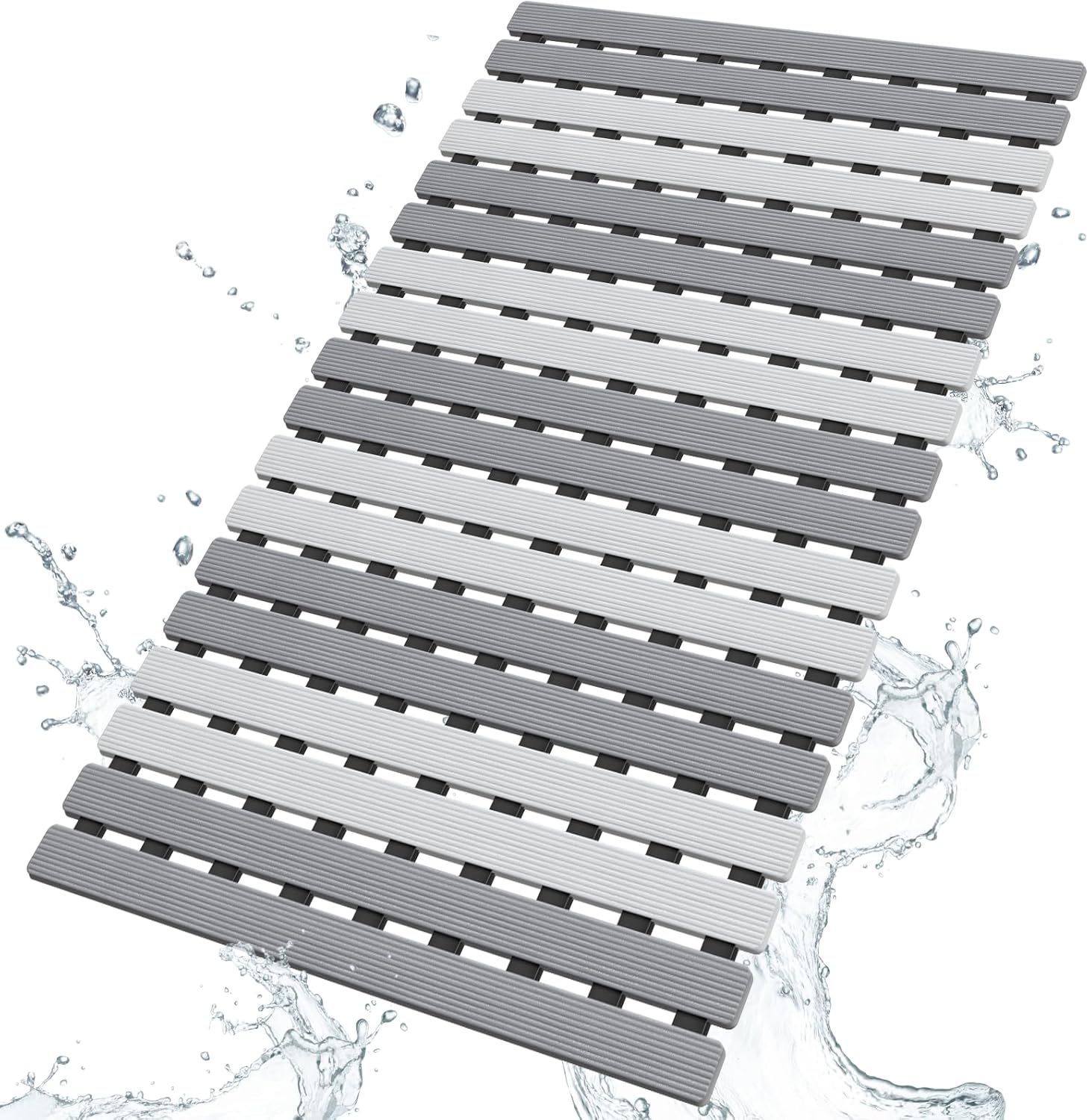 Yolife Non Slip Bath Mat Dual Anti-Slip Shower Mat with Rapid Drainage for Bathr...