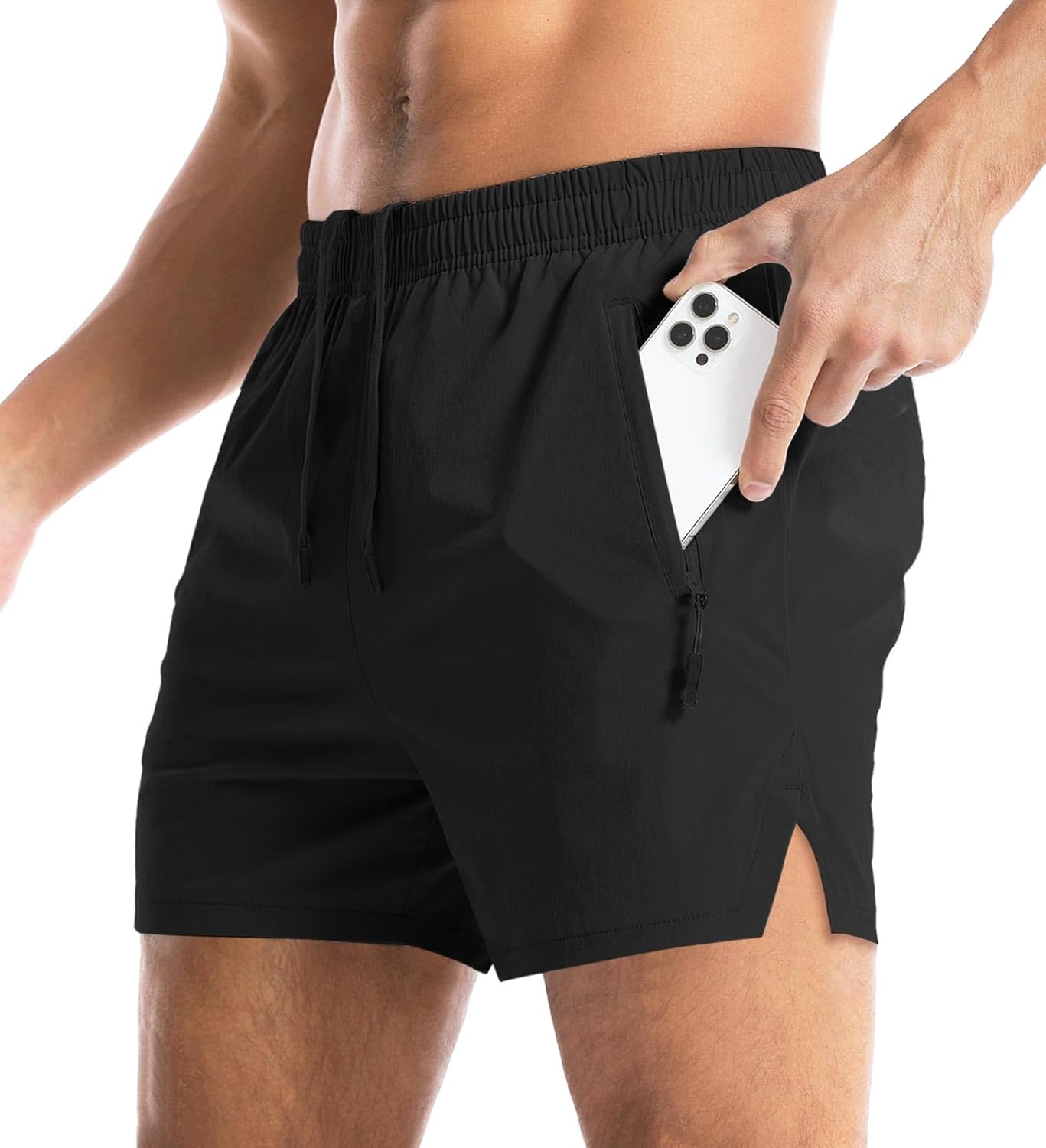 Aolesy Men's Gym Shorts Linerless & Liner - 5" Quick Dry Workout Running Shorts...