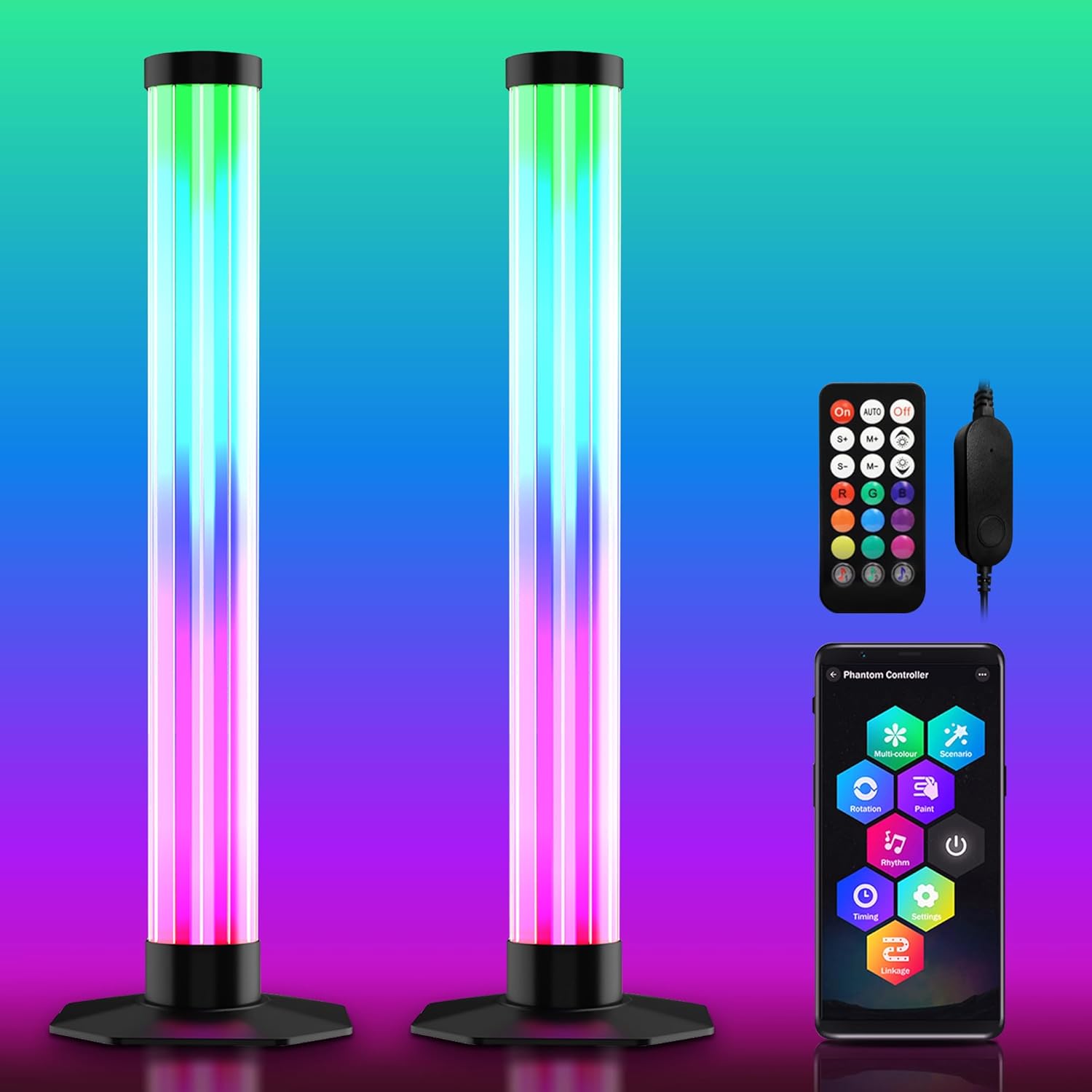 FUPT LED Light Bars, Upgrade 360°Smart RGB Lightbar Gaming Lights TV Backlights...