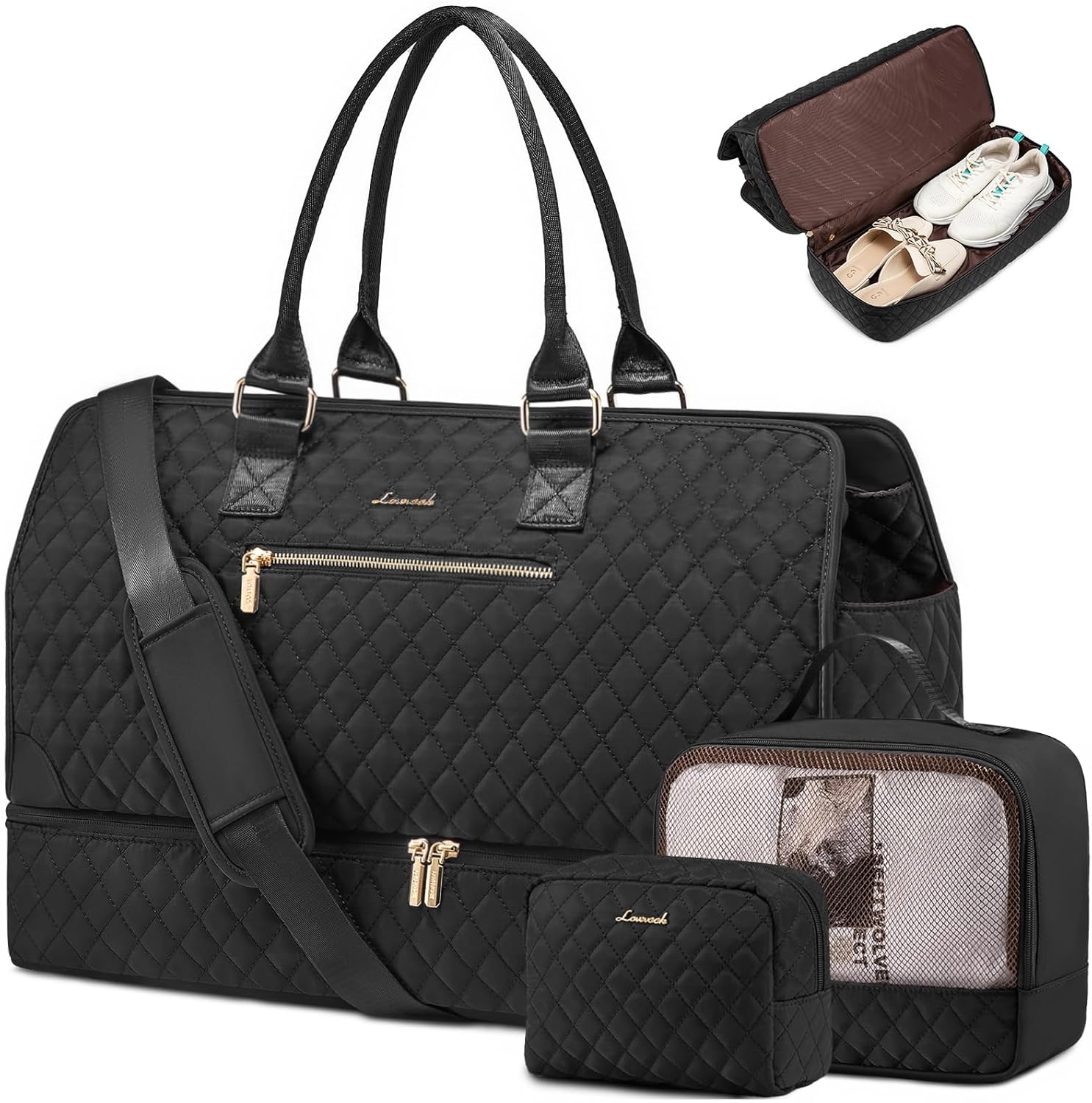 LOVEVOOK Weekender Travel Bags for Women,Large Carry on Duffle Bag with Shoe Com...