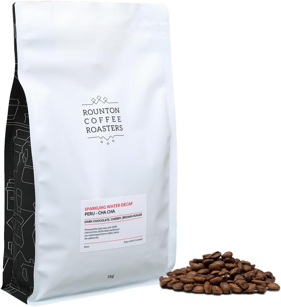 Rounton Coffee Roasters | 1kg DECAF COFFEE BEANS | Chemical Free Sparkling Water...