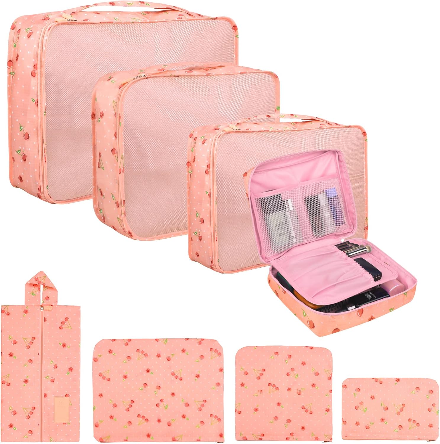 Coolzon Packing Cubes for Travel Suitcases Organiser Bags, Shoe Laundry Bag Pouc...