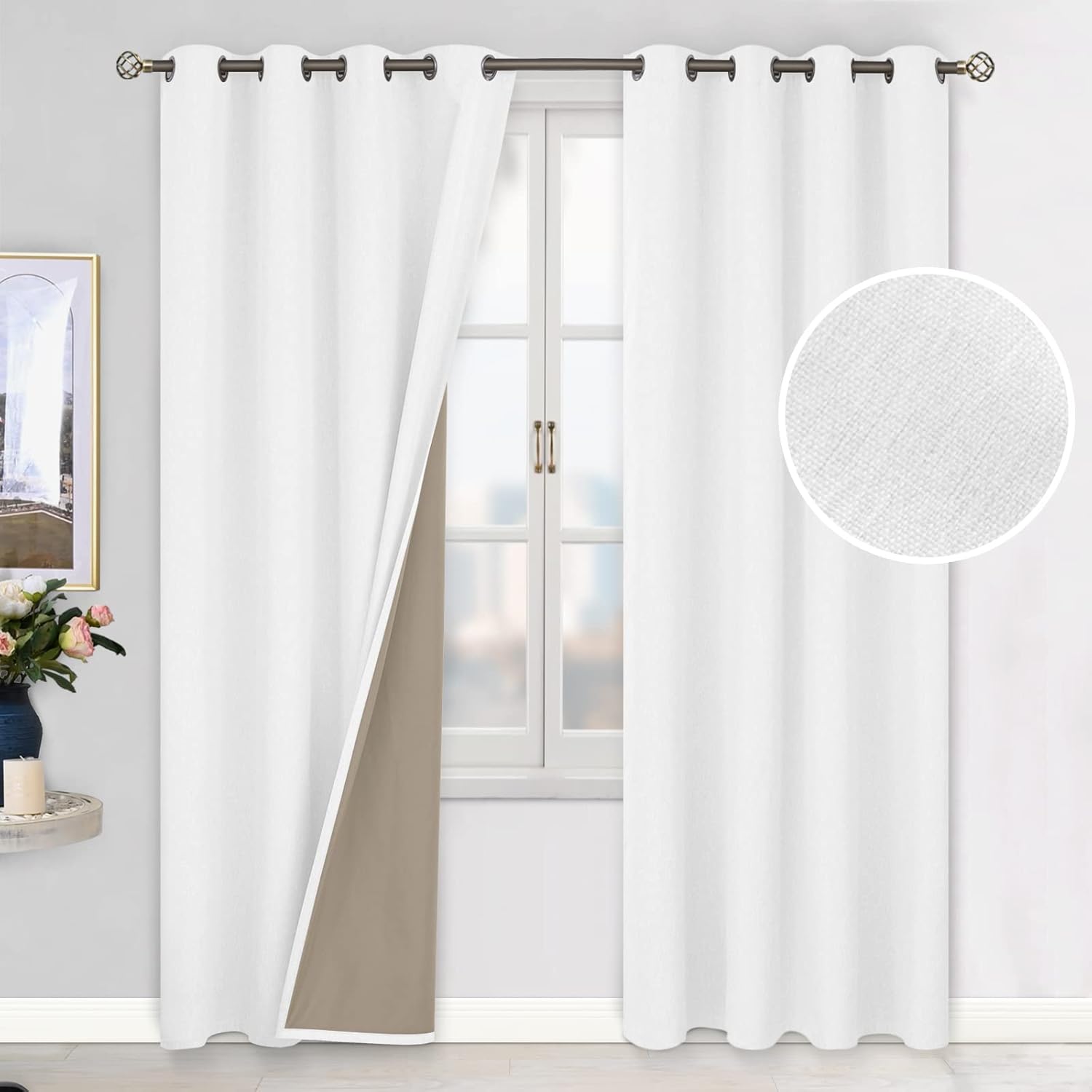 BGment Pure White Blackout Curtains, Special Curtain Set for Bedroom, Innovative...