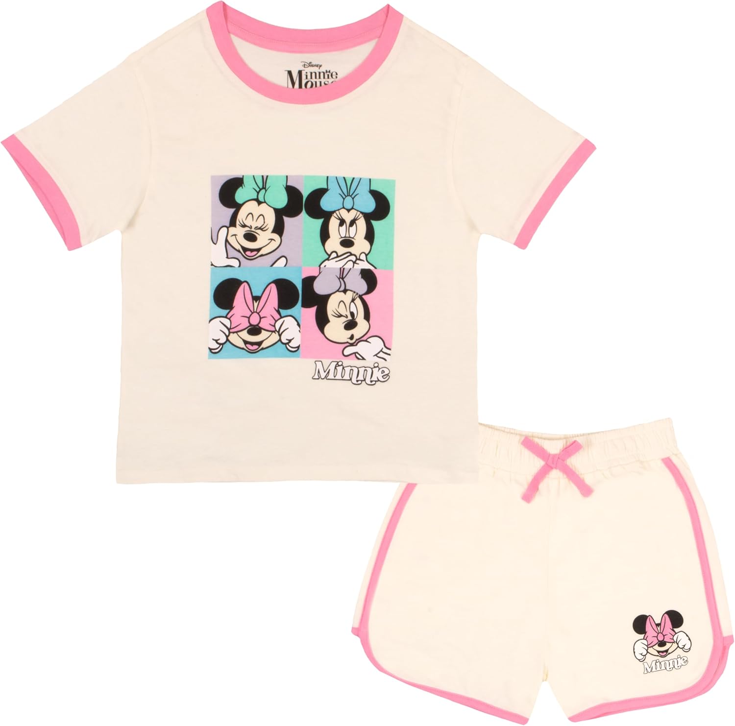 Disney Princess Minnie Mouse Lilo and Stitch Girls Short Sets Shirt and Shorts S...