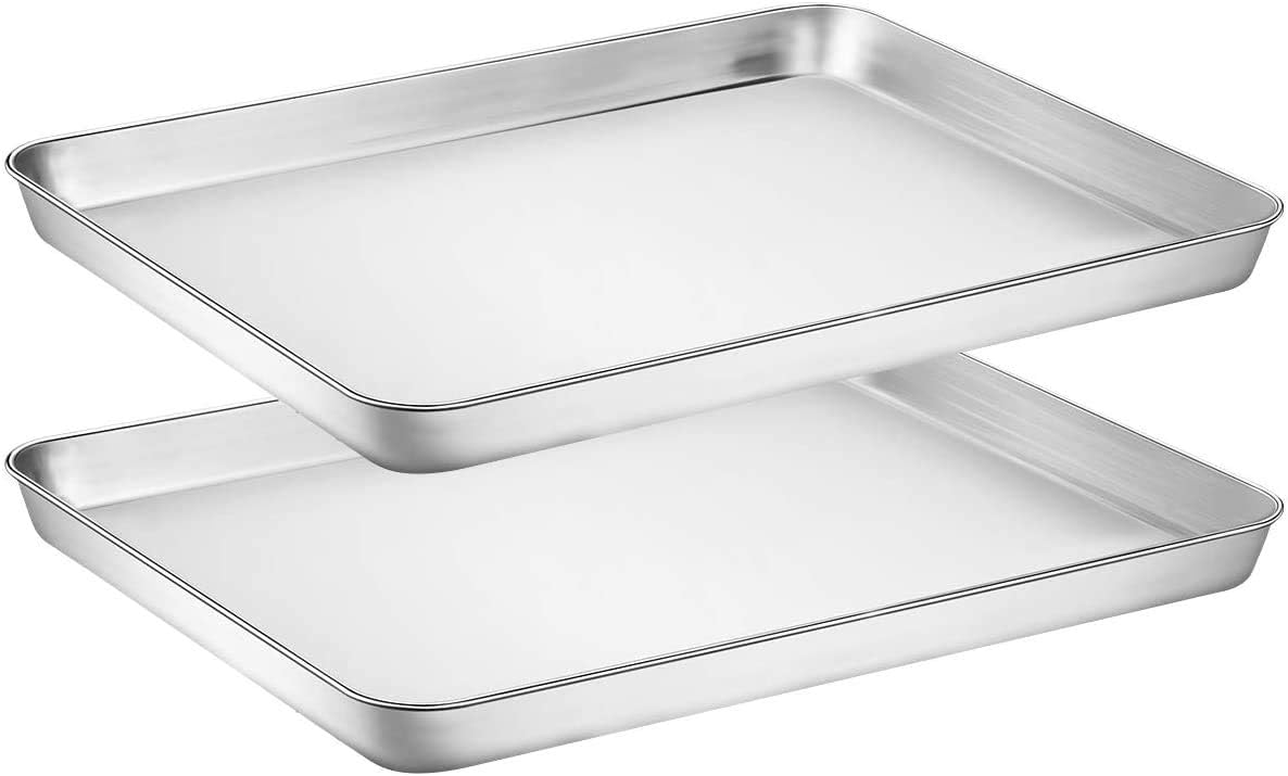 Baking Sheet Cookie Sheet Set of 2, Umiten Stainless Steel Baking Pans Tray, Non...
