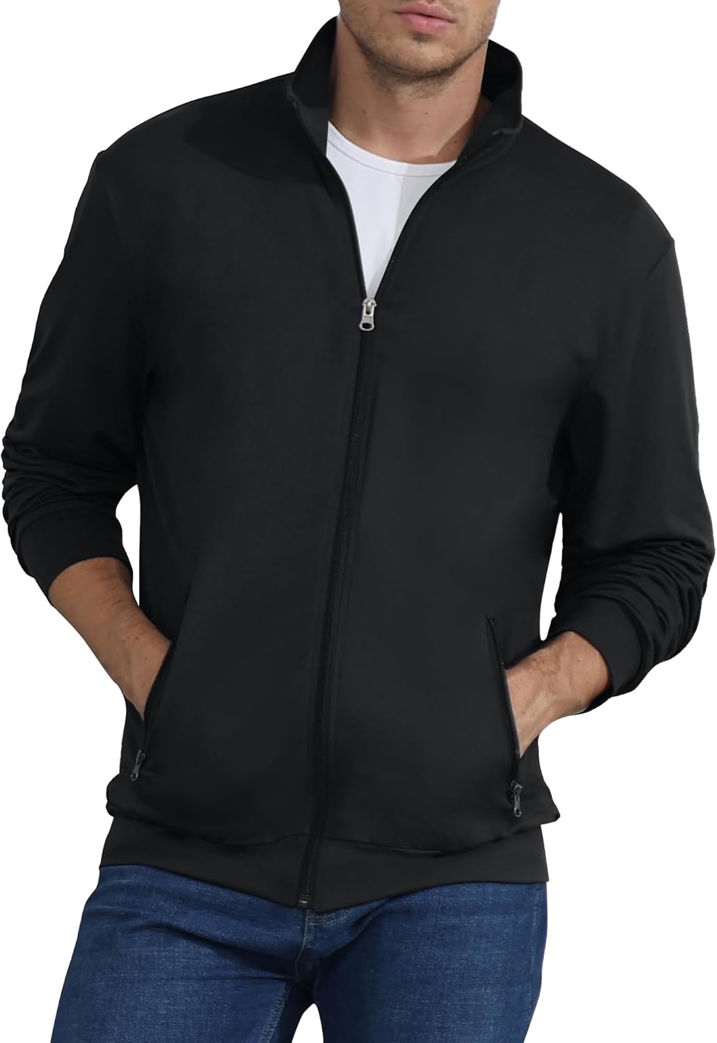 CTU Mens Sweatshirt Full Zip Active Stretchable Jacket Lightweight Long Sleeve J...