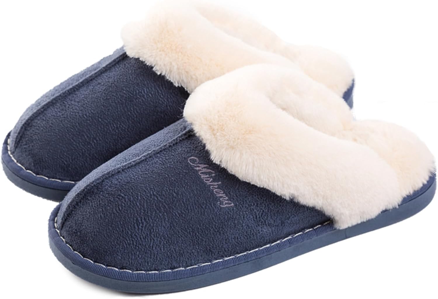 Slippers Women Men Ladies Fluffy With Memory Foam Warm Fuzzy Soft Winter House O...