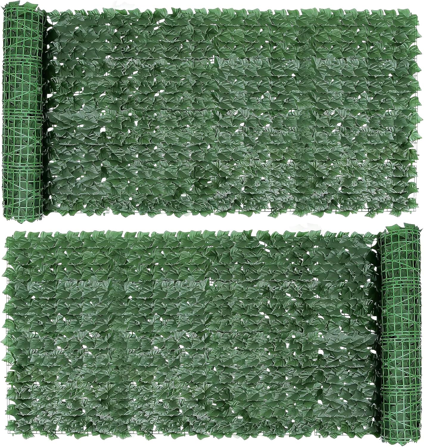 SUNJULY 2PCS Artificial Ivy Privacy Fence Screen, 1M*3M Expandable Artificial He...