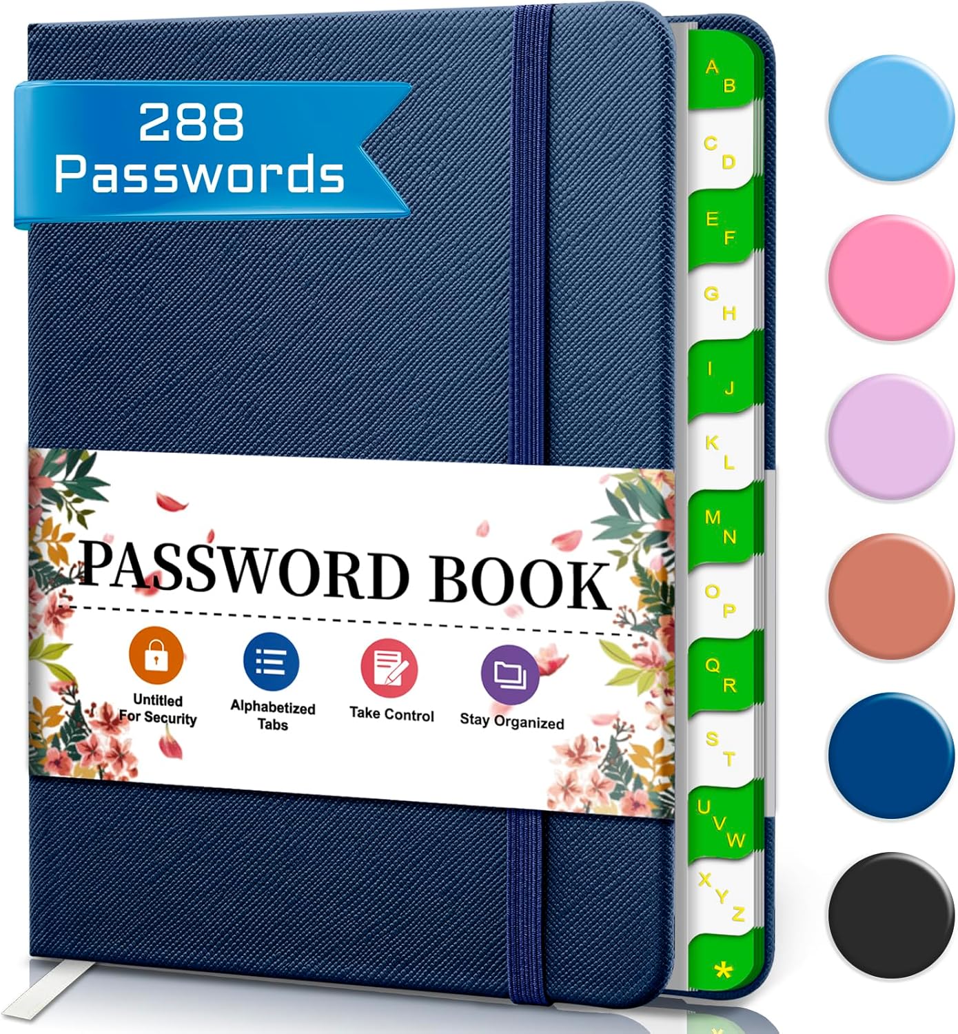 BLESWIN Password Book with Alphabetical tabs, Hardcover Small Password Books for...