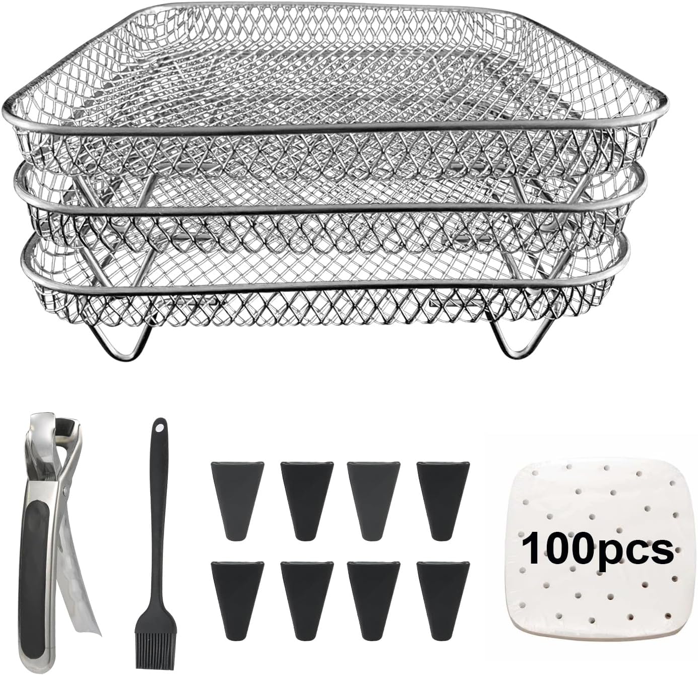 Square Air Fryer Rack Set by Magla. Compatible wit...