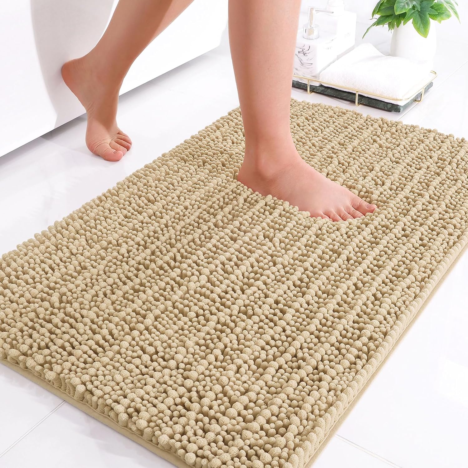 Arotive Luxury Chenille Bathroom Rug Mat, Extra Soft Thick Absorbent Shaggy Bath...