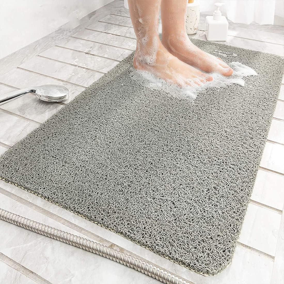 Shower Mat for Inside Shower, 60x90cm Loofah Shower Mat Non Slip Anti Mould Anti...