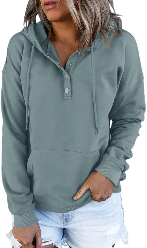 Dokotoo Women’s Hoodies, Special Hooded Button Collar Drawstring Hoodies for 202...