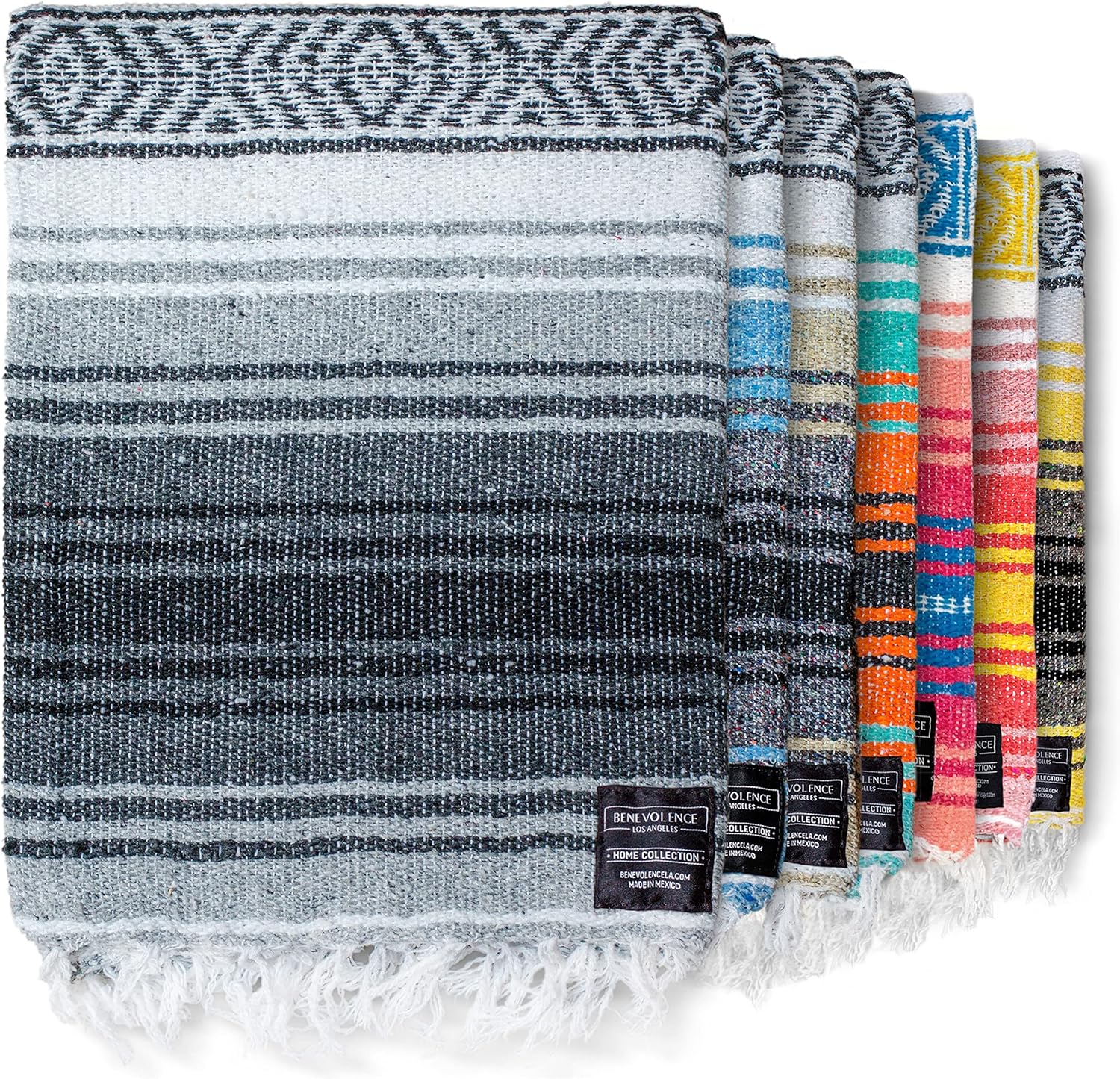 Benevolence LA Authentic Handwoven Mexican Blanket, Perfect Yoga Blanket and Out...