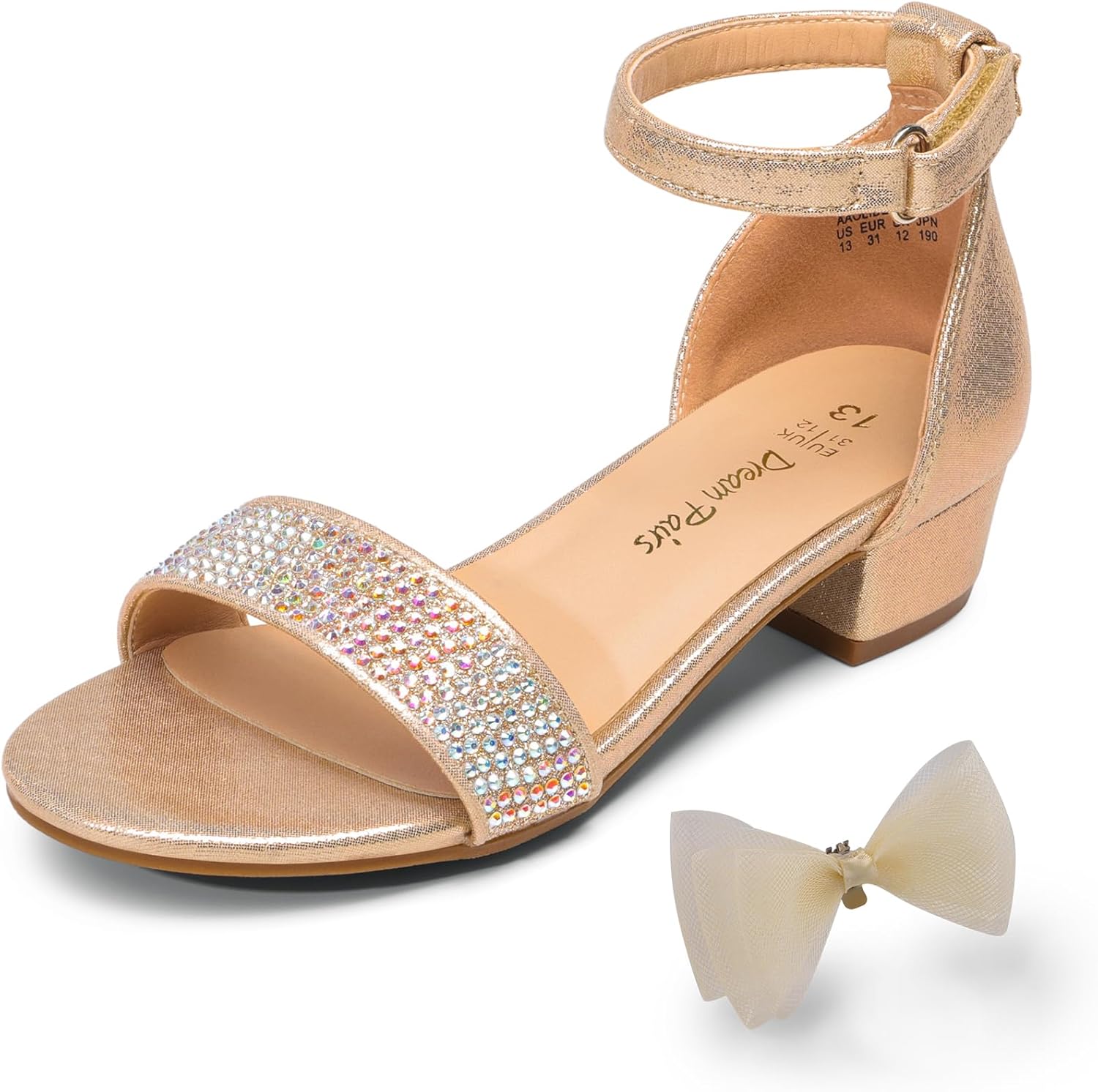 DREAM PAIRS Girls Sandals, Special Low Heel Dress Pump Sandals, Innovative Ankle...