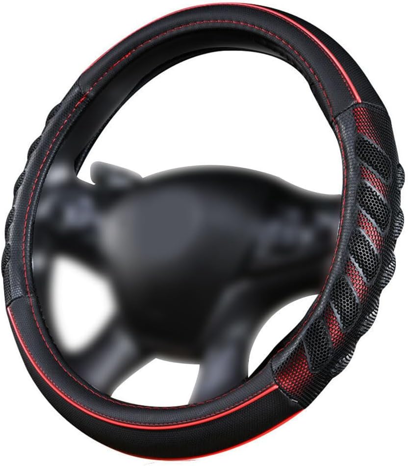 Flying Banner car Steering Wheel Cover Faux Leather Massage Universal fit 3D Hon...