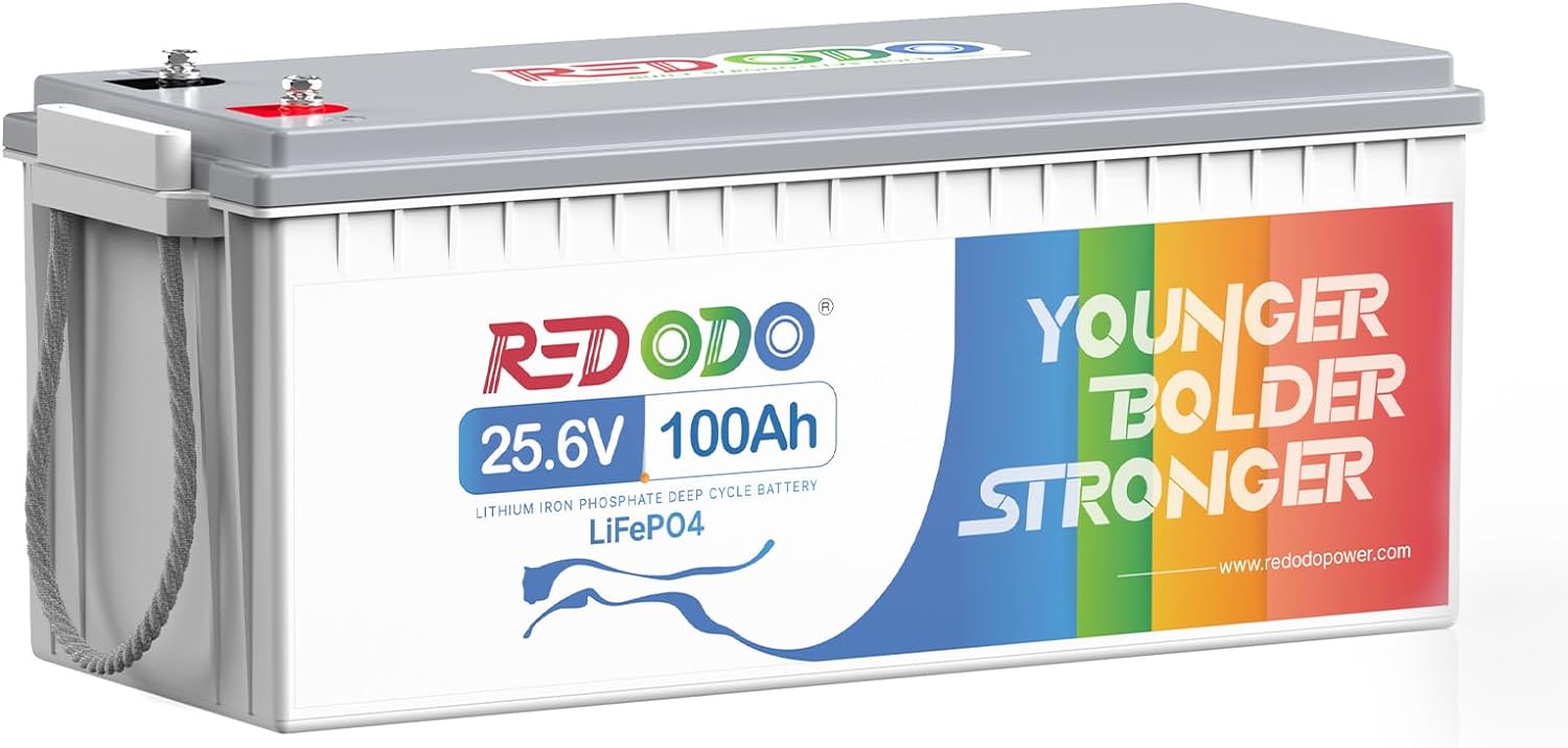 High-Quality Redodo 24V 100Ah LiFePO4 Lithium Battery, Reliable Battery with Max...