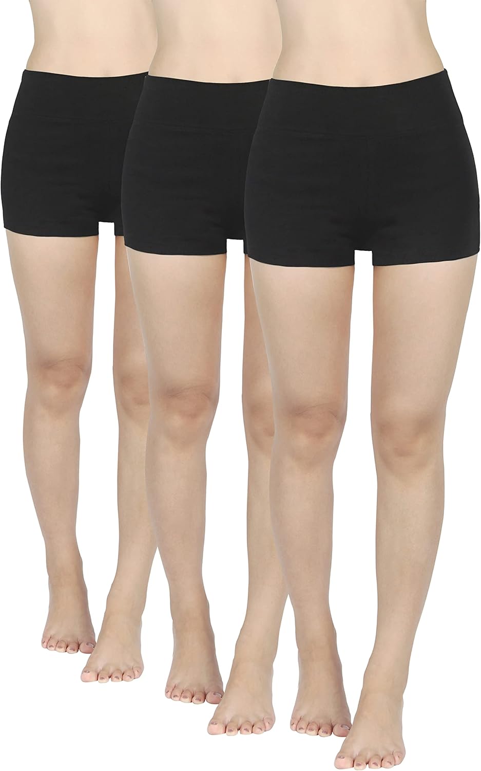 4How Women's High Waisted Yoga Gym Shorts Black Hot Pants Workout Running Cyclin...