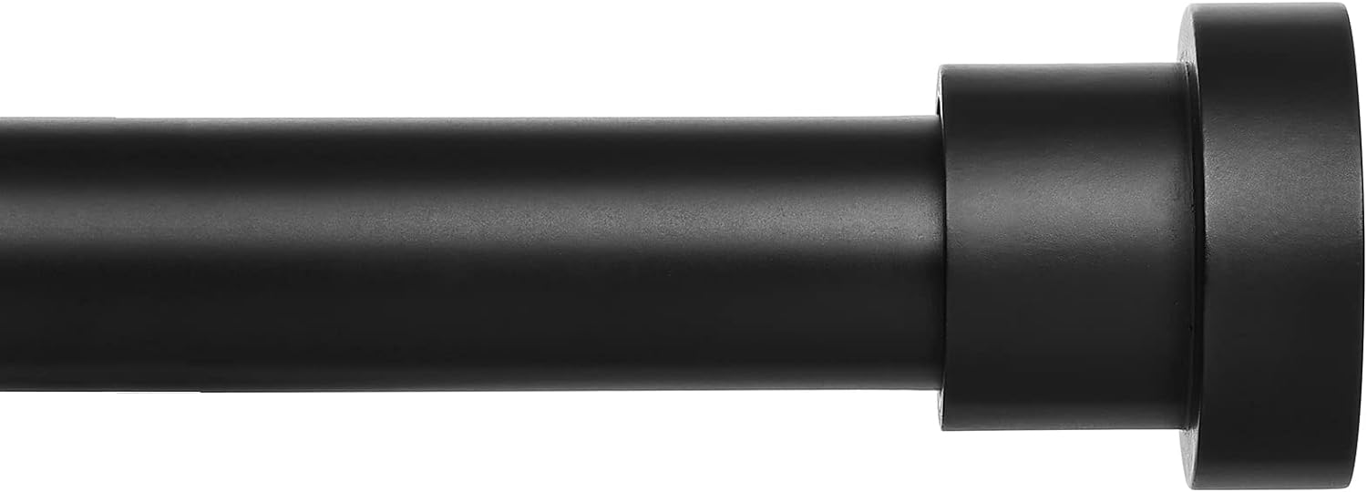 Briofox Black Curtain Rods for Windows 48 To 84 Inch-1 Inch Heavy Duty Adjustabl...