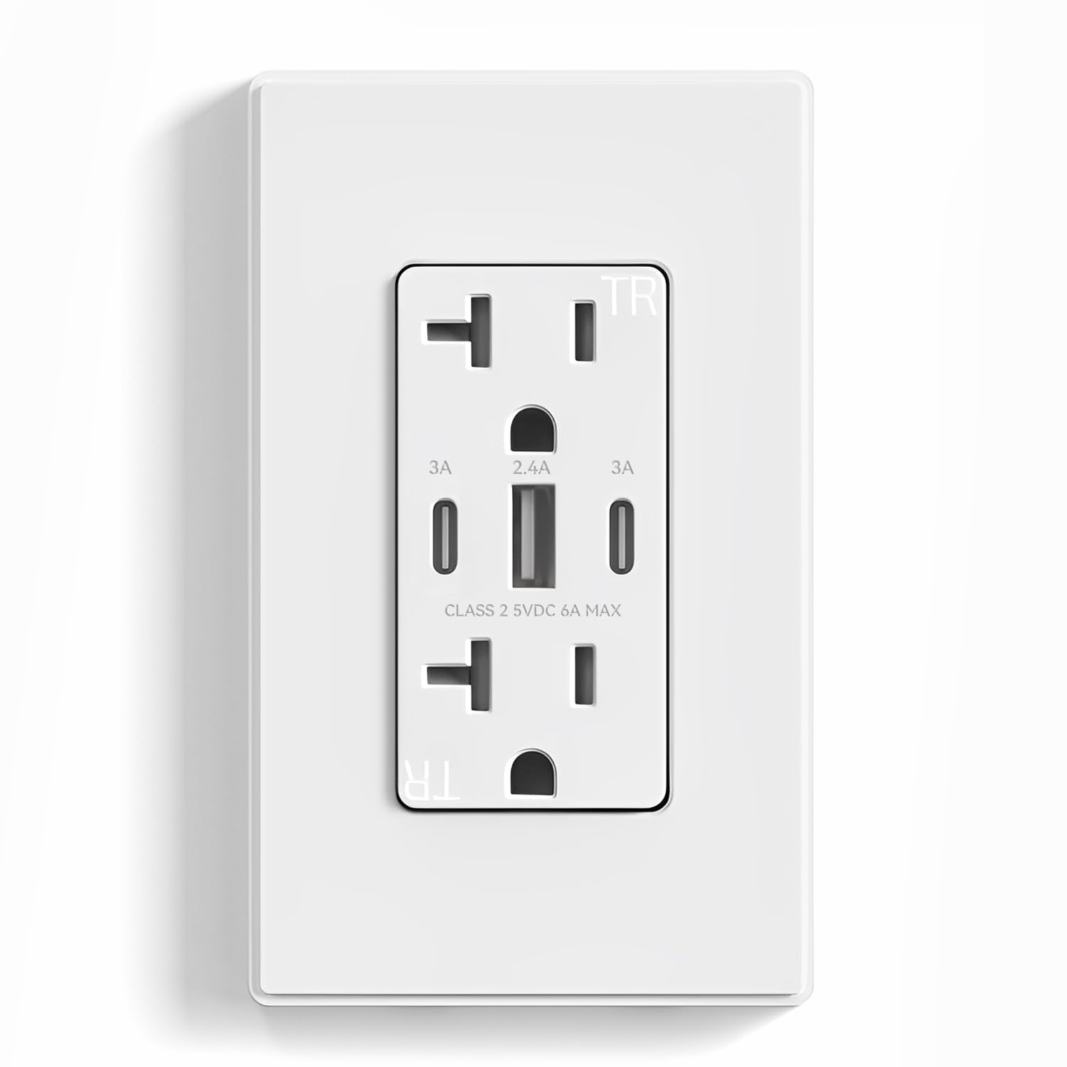 ELEGRP USB Outlets, 30W 6.0 Amp USB C Outlets Receptacles, 3-Port USB Wall Outle...