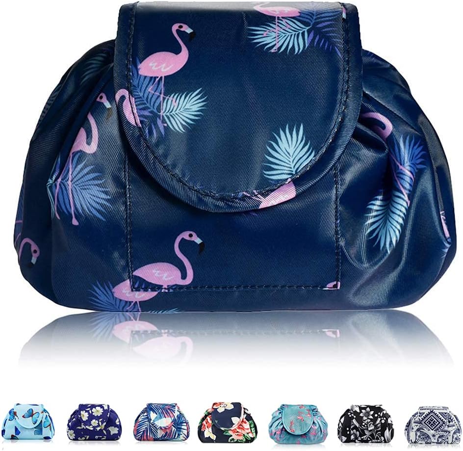 Lazy Drawstring Make up Bag, Special Portable Large Travel Cosmetic Bag, Innovat...