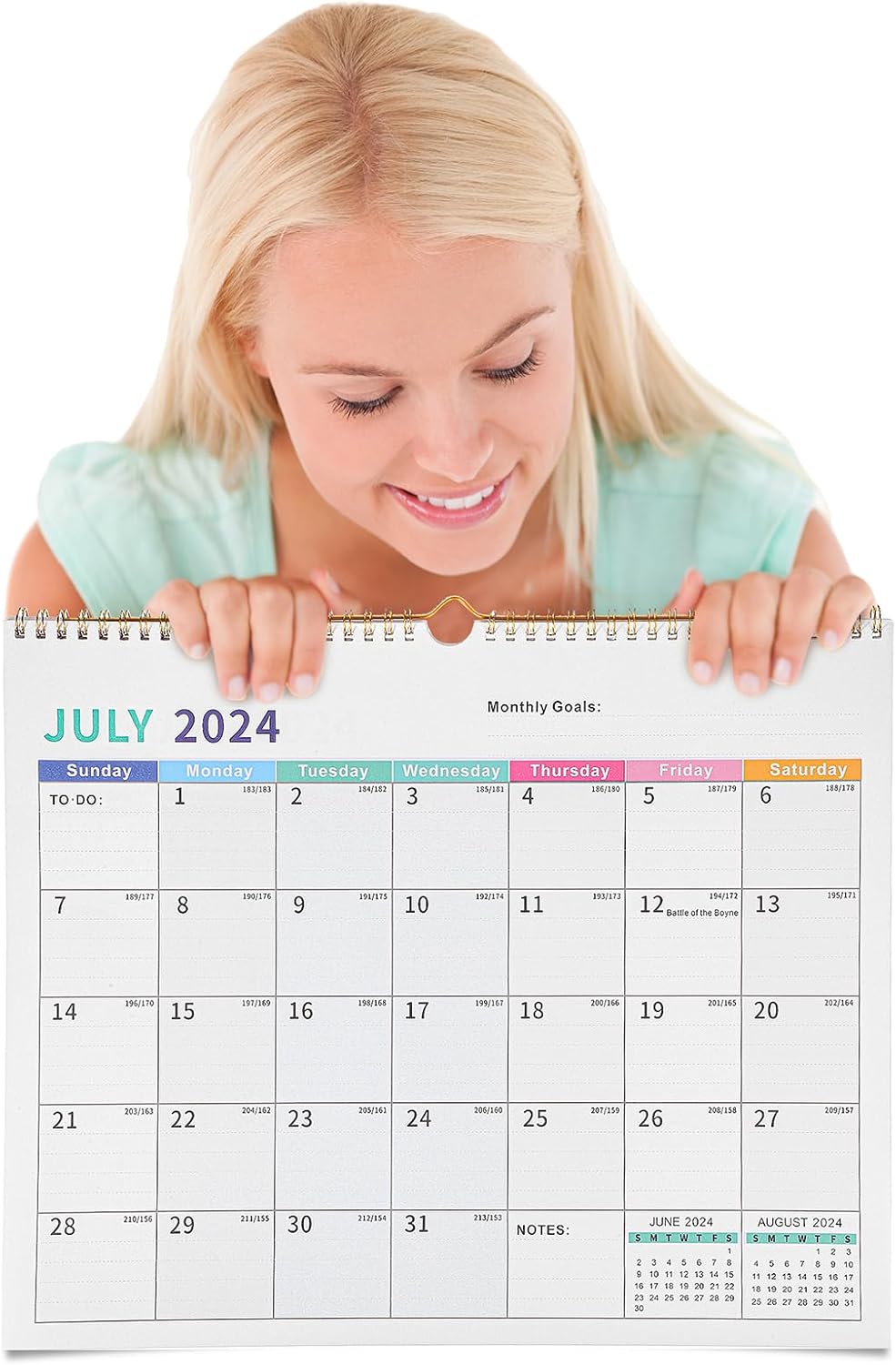 Calendar 2024 UK, Large Wall Calendar Jul 2024-Dec 2025, Family Calendar 2024 Mo...