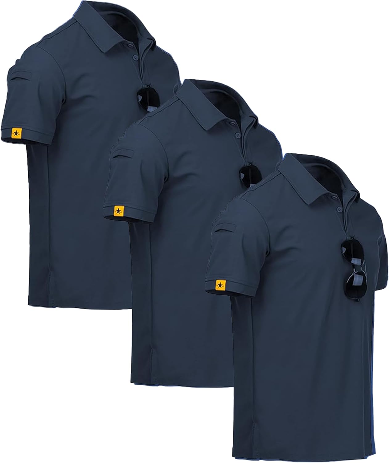 ZITY 3 Pack Mens Polo Shirt, Special Short Sleeve Sports Performance Shirts for...