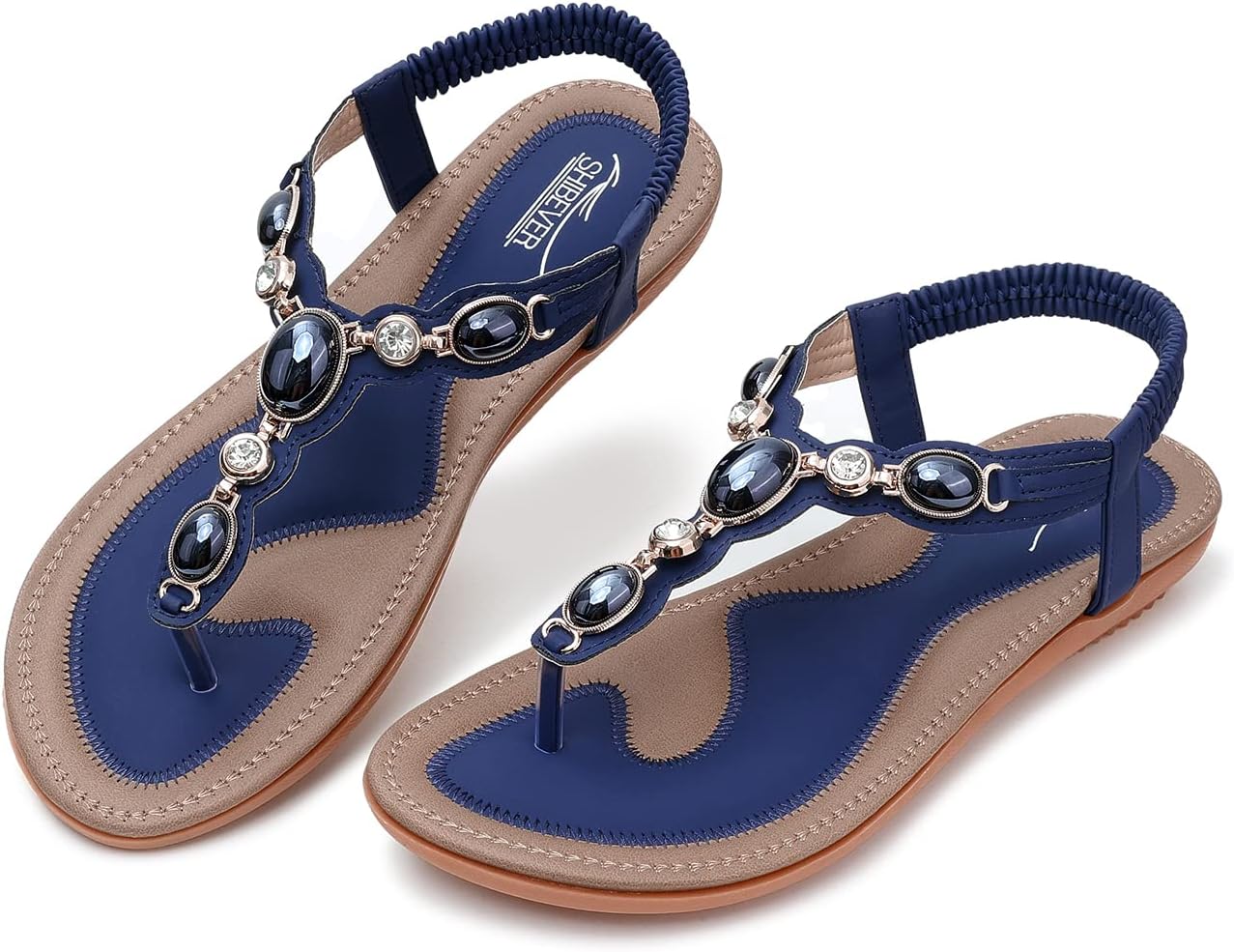 SHIBEVER Flat Sandals, Special Summer Comfortable Dressy Sandals for Women, Inno...