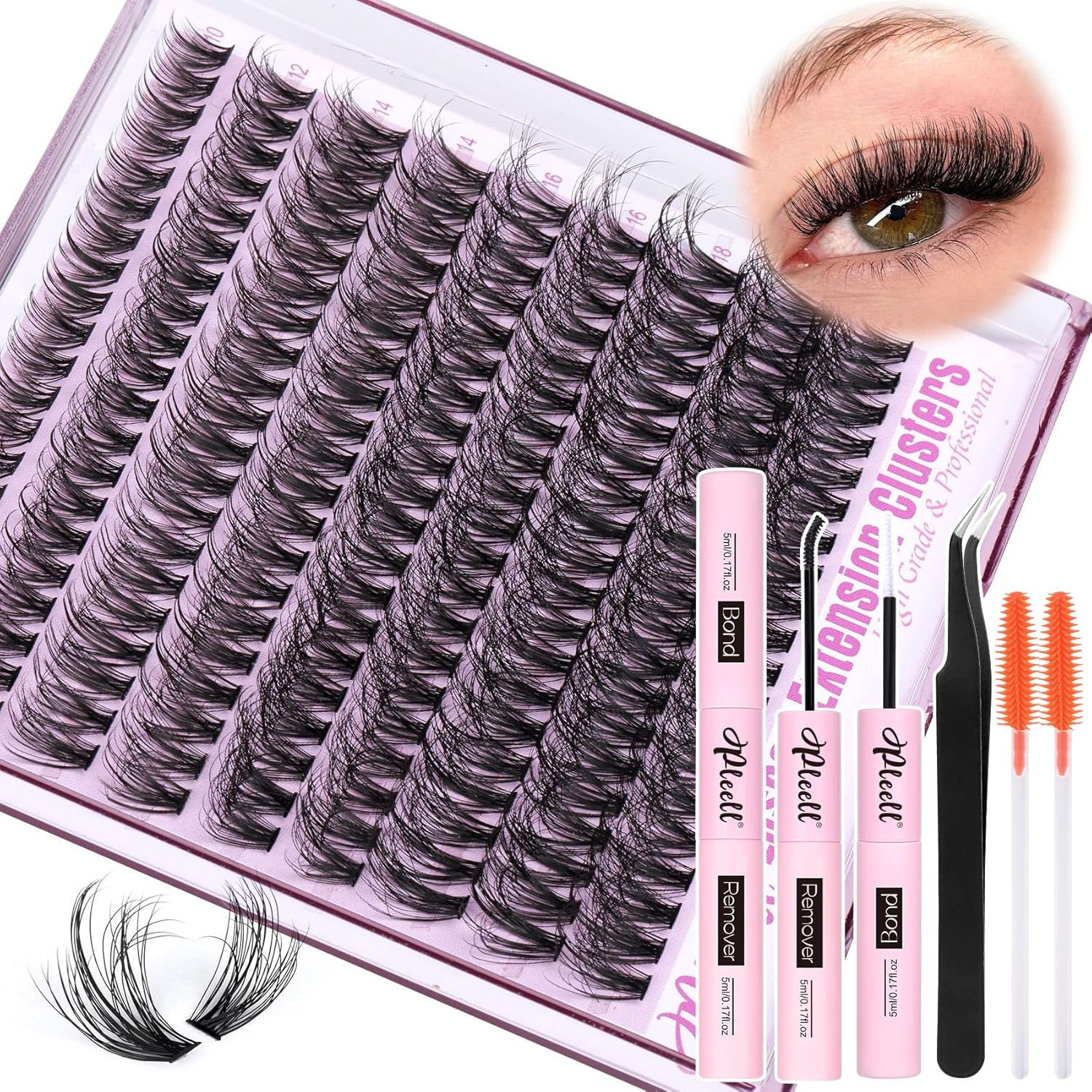 Fluffy Lash Extension, Special Wispy Eyelash Extension with 10-18MM Natural Lash...
