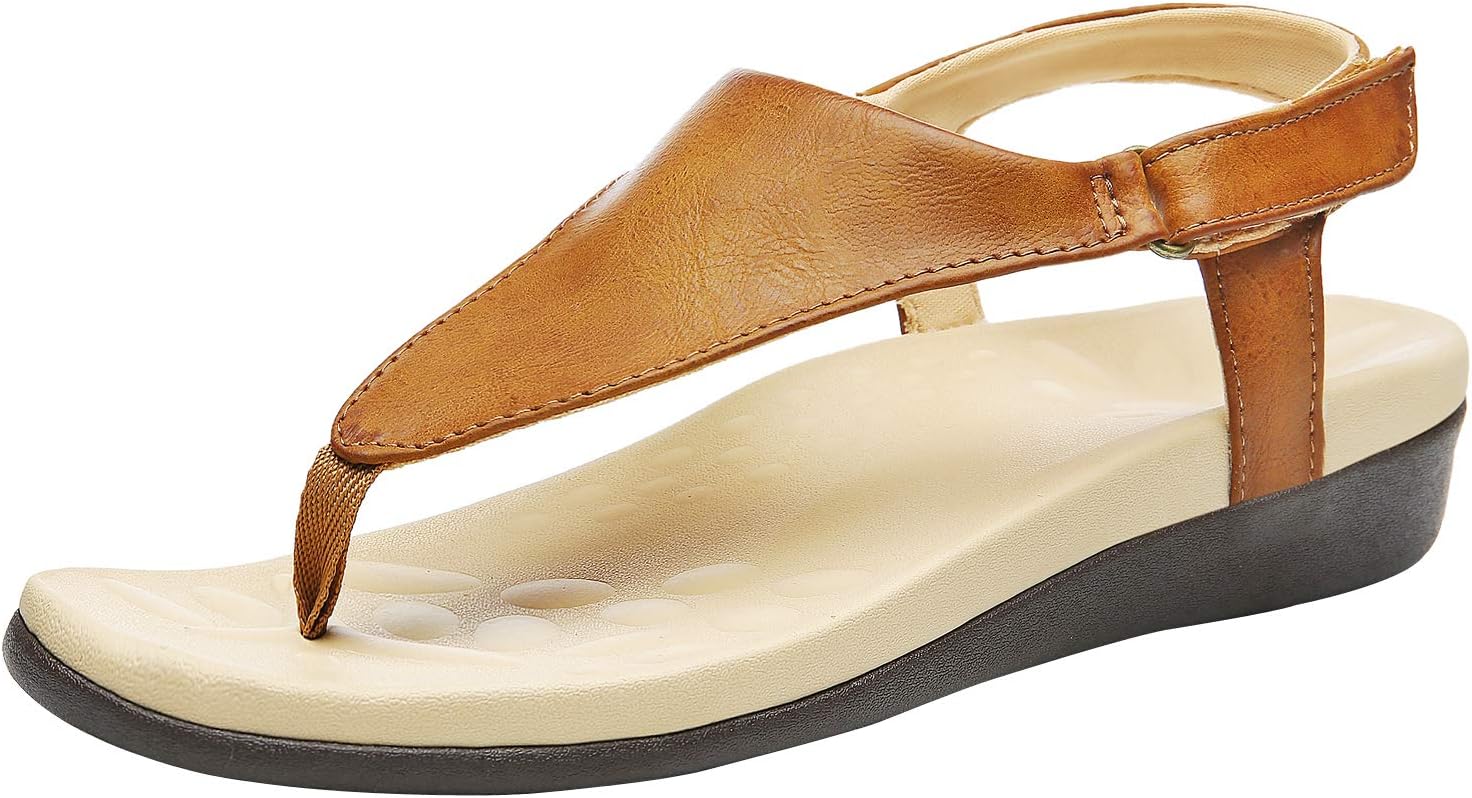 UTENAG Womens Arch Support Sandals Orthotic Adjustable Thong Flip Flops Shoes 8...