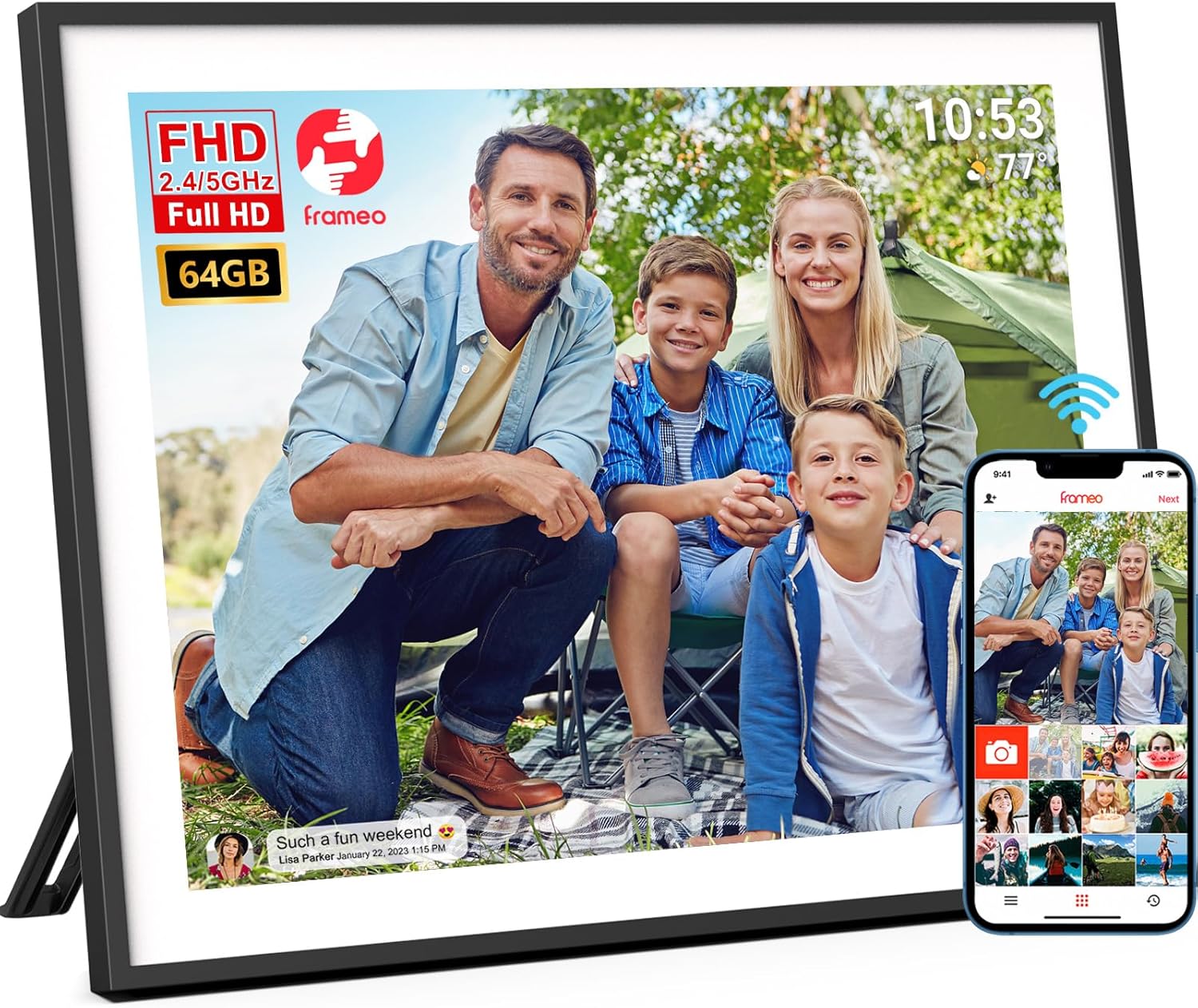 64GB FRAMEO Digital Photo Frame, Special Digital Picture Frame with 19-Inch Larg...