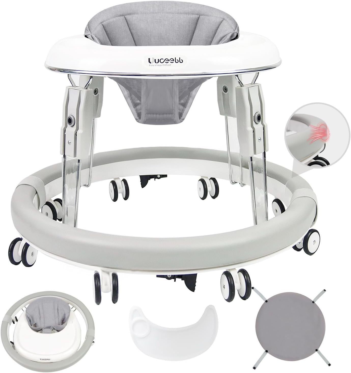 Uuoeebb Baby Walker, Upgareded Anti-Collision Baby Walkers for Boys 6 Months wit...