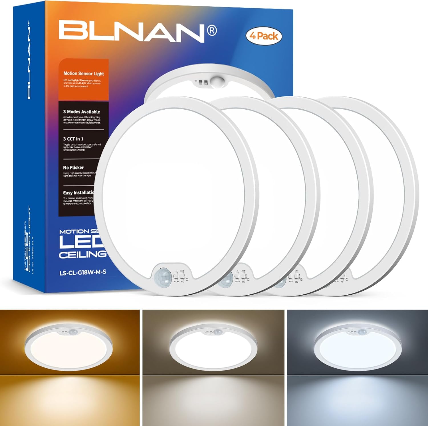 BLNAN Motion Sensor Ceiling Light, Special Wired Light Fixture, Innovative LED F...